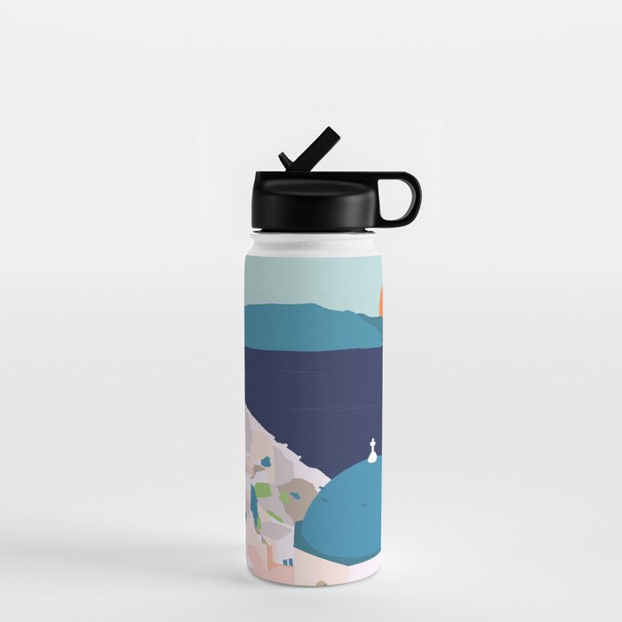 Santorini Greece Water Bottle Gallery Image 1