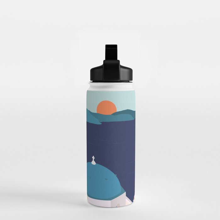 Santorini Greece Water Bottle Gallery Image 2