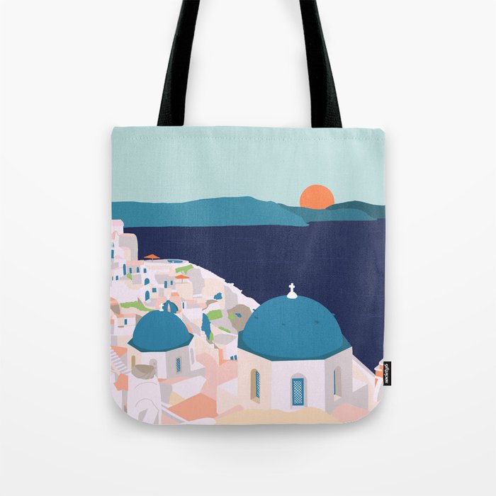 Santorini Greece Tote Bag Gallery Image 1