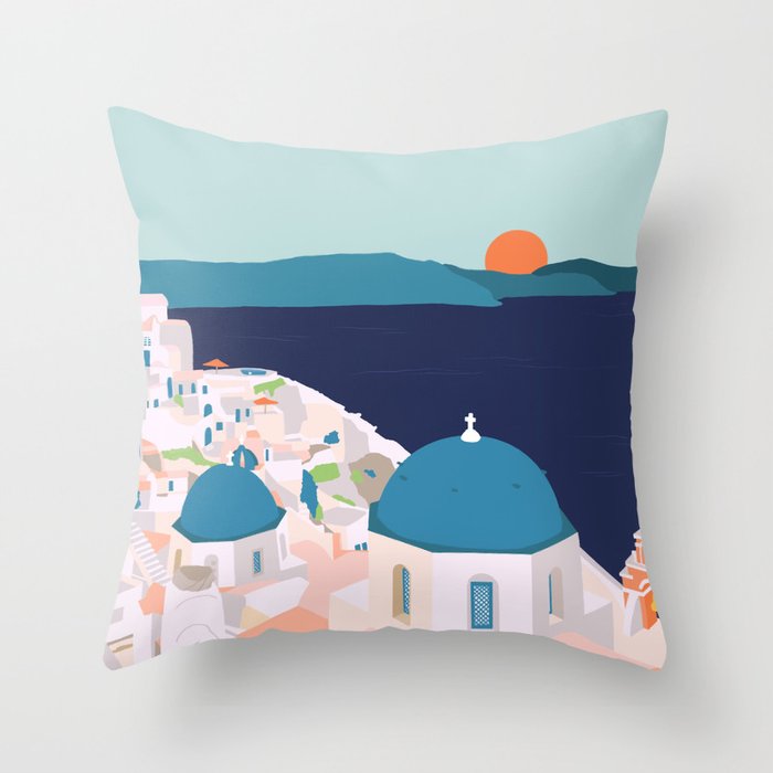 Santorini Greece Throw Pillow Gallery Image 6