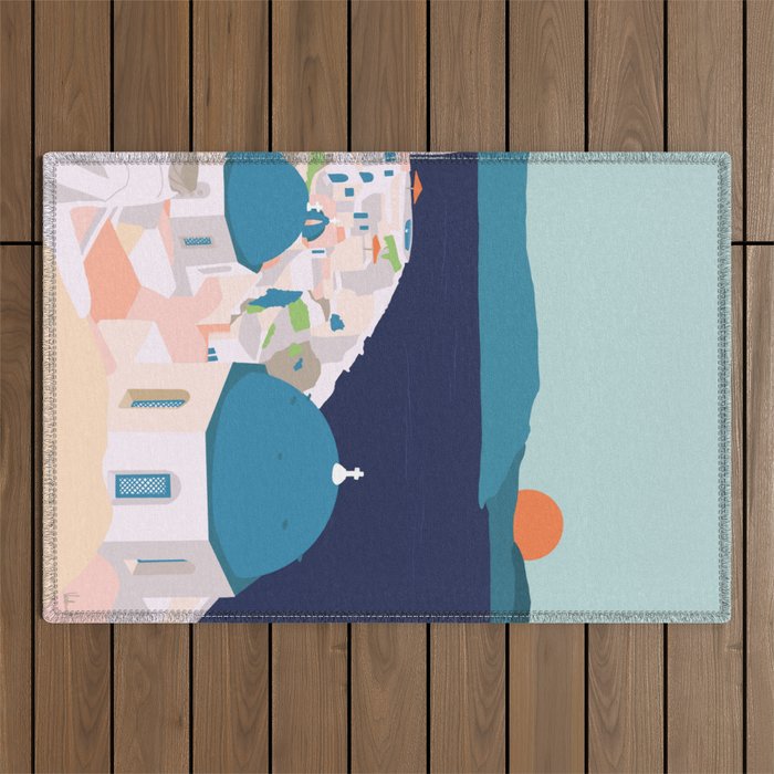 Santorini Greece Outdoor Rug Gallery Image 1