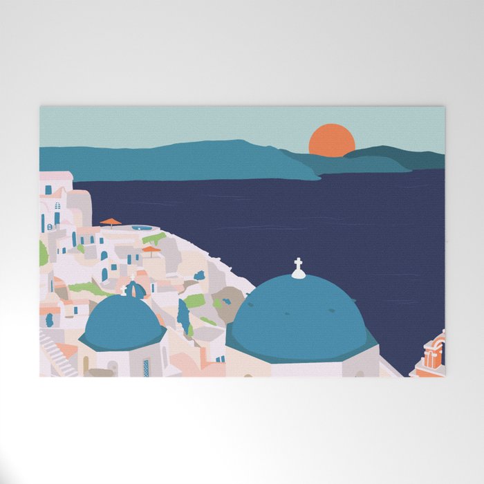 Santorini Greece Welcome Mat Gallery Image 1
