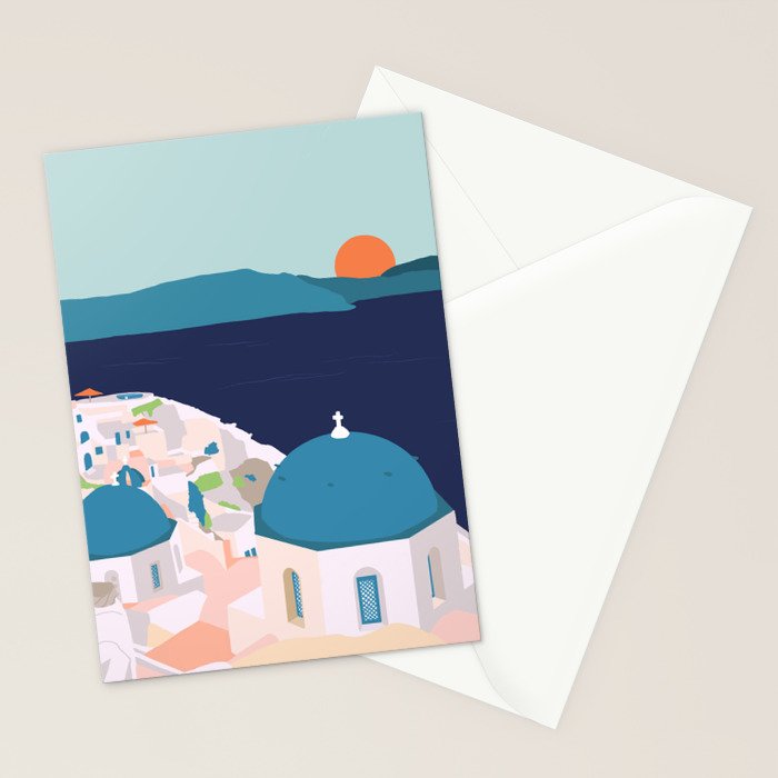Santorini Greece Stationery Card Gallery Image 2