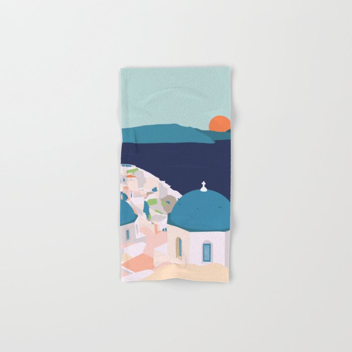 Santorini Greece Bath Towel Gallery Image 1