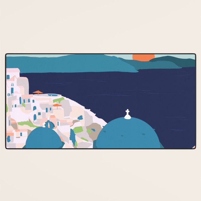 Santorini Greece Desk Mat Gallery Image 3