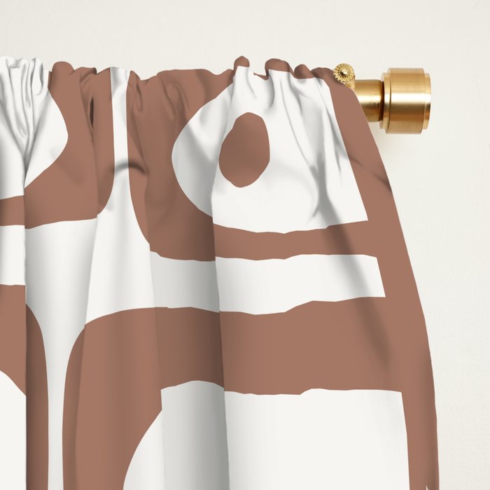 Mid Century Piquet Geo Pattern Inspired by PANTONE 17 1230 Color of the Year Mocha Mousse Window Curtain Gallery Image 2