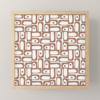 Mid Century Piquet Geo Pattern Inspired by PANTONE 17 1230 Color of the Year Mocha Mousse Mini Art Print Gallery Image 1