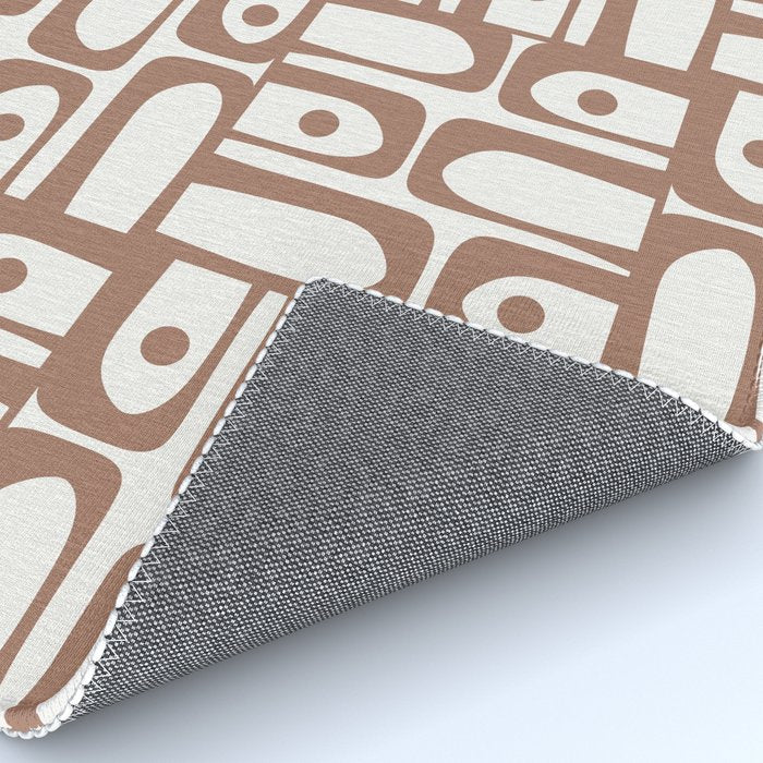 Mid Century Piquet Geo Pattern Inspired by PANTONE 17 1230 Color of the Year Mocha Mousse Rug Gallery Image 4