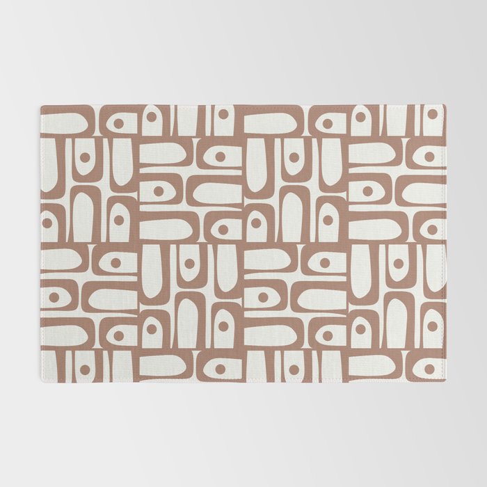 Mid Century Piquet Geo Pattern Inspired by PANTONE 17 1230 Color of the Year Mocha Mousse Rug Gallery Image 2