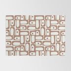 Mid Century Piquet Geo Pattern Inspired by PANTONE 17 1230 Color of the Year Mocha Mousse Rug Gallery Image 2
