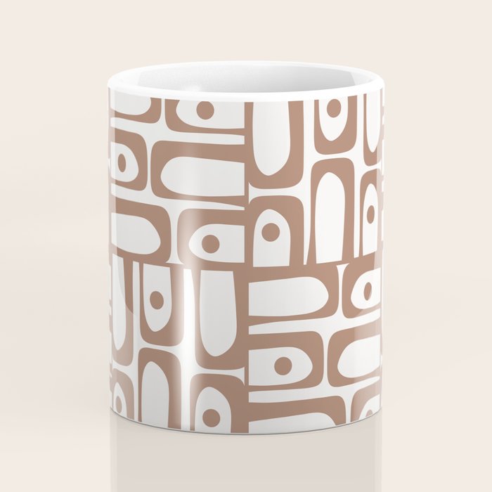 Mid Century Piquet Geo Pattern Inspired by PANTONE 17 1230 Color of the Year Mocha Mousse Coffee Mug Gallery Image 4
