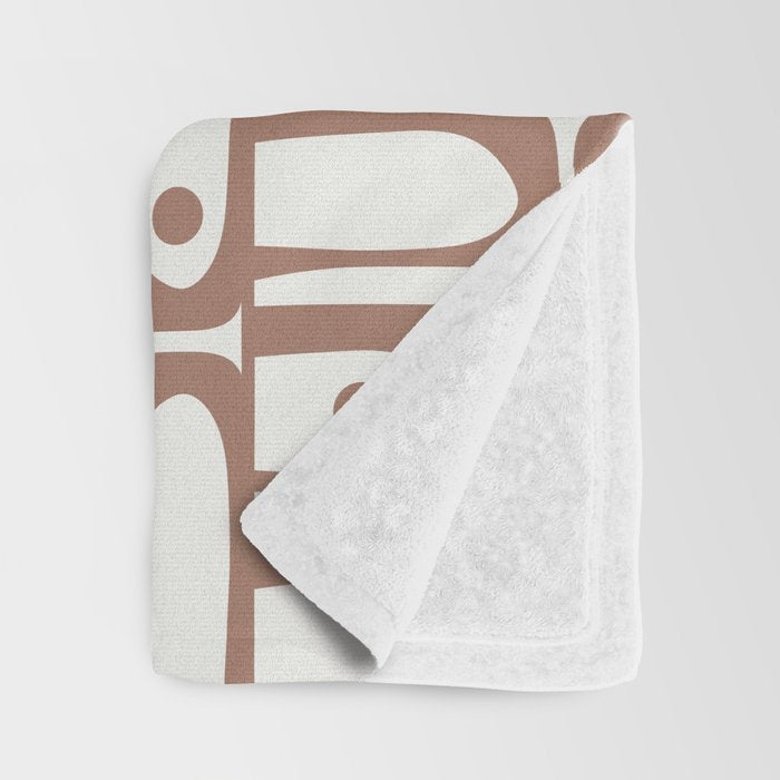 Mid Century Piquet Geo Pattern Inspired by PANTONE 17 1230 Color of the Year Mocha Mousse Throw Blanket Gallery Image 3