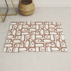 Mid Century Piquet Geo Pattern Inspired by PANTONE 17 1230 Color of the Year Mocha Mousse Rug Gallery Image 1