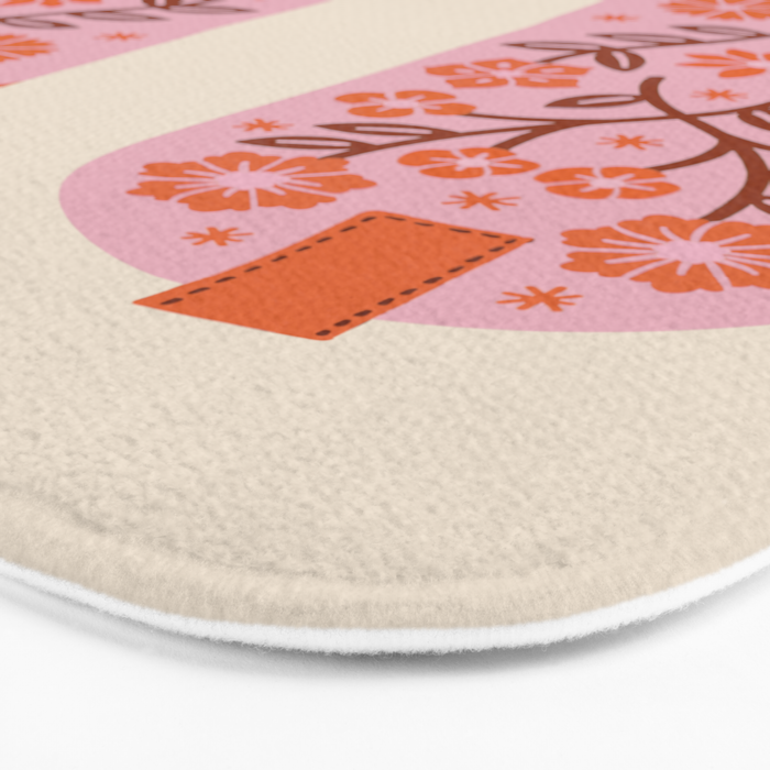 Cowgirl Boots - Pink and Orange Bath Mat Gallery Image 3