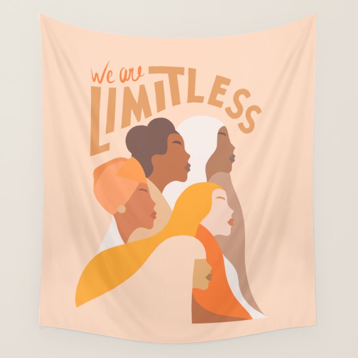 Girl Power - We are limitless  Wall Tapestry Gallery Image 1