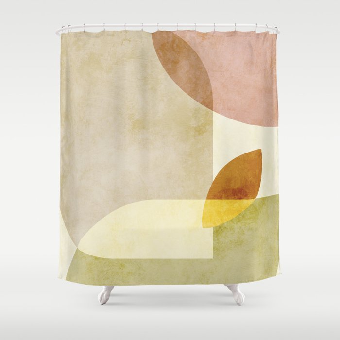 organic shapes boho nature abstract Shower Curtain Gallery Image 1
