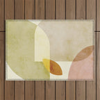 organic shapes boho nature abstract Outdoor Rug Gallery Image 1