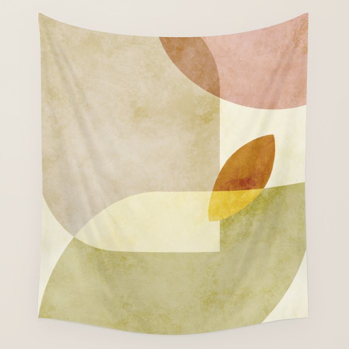 organic shapes boho nature abstract Wall Tapestry Gallery Image 1