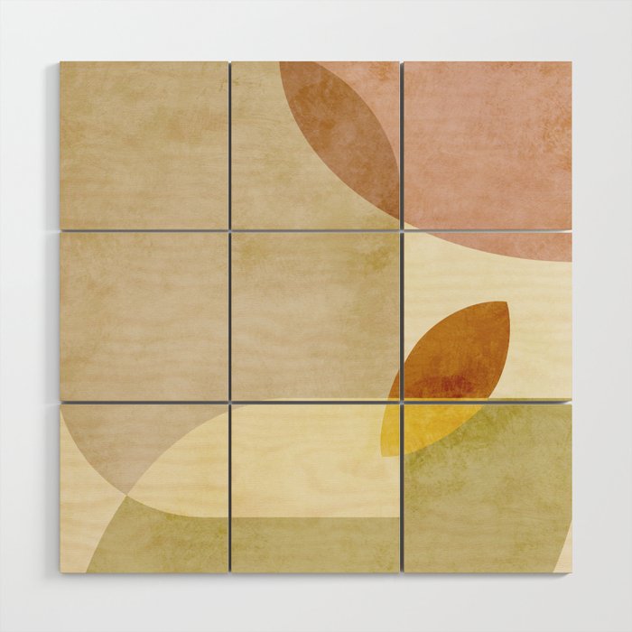 organic shapes boho nature abstract Wood Wall Art Gallery Image 1