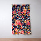 Navy Floral Window Curtain Gallery Image 3