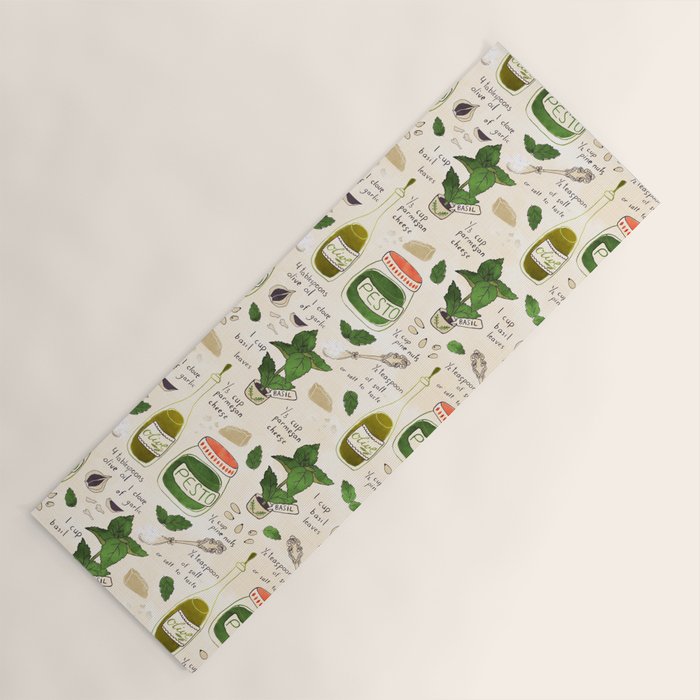 Pesto. Illustrated Recipe. Yoga Mat Gallery Image 1