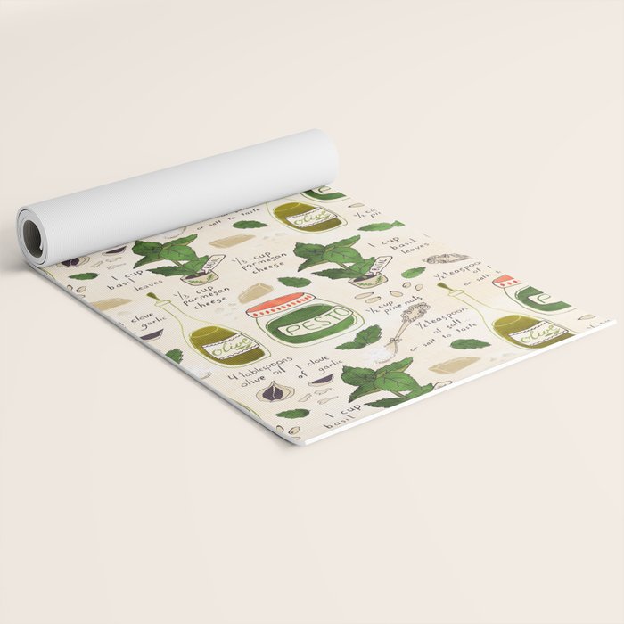 Pesto. Illustrated Recipe. Yoga Mat Gallery Image 2