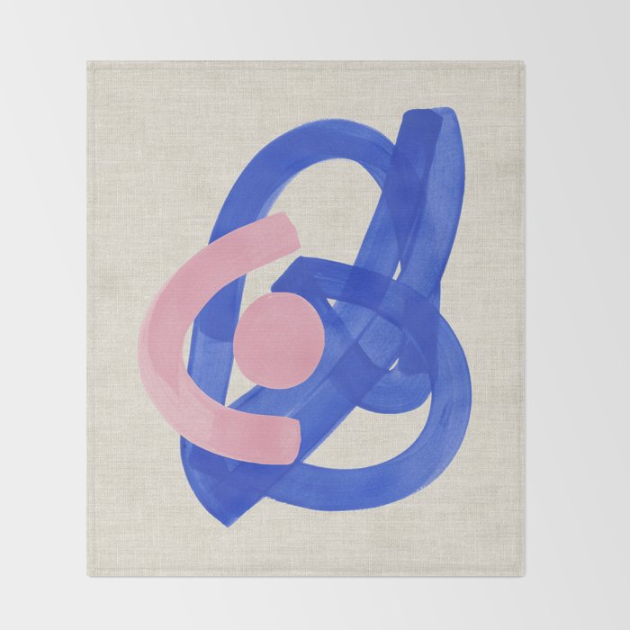 Pink And Blue Round Orbit Throw Blanket Gallery Image 2
