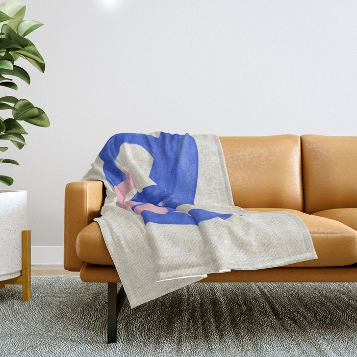 Pink And Blue Round Orbit Throw Blanket Gallery Image 1