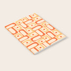 Mid Century Modern Piquet Abstract Multi Tiled Geometric Pattern Orange Tangerine Notebook Gallery Image 2
