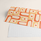 Mid Century Modern Piquet Abstract Multi Tiled Geometric Pattern Orange Tangerine Wrapping Paper Gallery Image 2