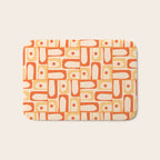 Mid Century Modern Piquet Abstract Multi Tiled Geometric Pattern Orange Tangerine Bath Mat Gallery Image 1