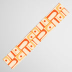Mid Century Modern Piquet Abstract Multi Tiled Geometric Pattern Orange Tangerine Table Runner Gallery Image 3