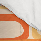 Mid Century Modern Piquet Abstract Multi Tiled Geometric Pattern Orange Tangerine Comforter Gallery Image 4