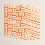 Mid Century Modern Piquet Abstract Multi Tiled Geometric Pattern Orange Tangerine Wrapping Paper Gallery Image 3