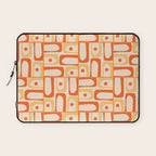 Mid Century Modern Piquet Abstract Multi Tiled Geometric Pattern Orange Tangerine Laptop Sleeve Gallery Image 1