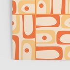 Mid Century Modern Piquet Abstract Multi Tiled Geometric Pattern Orange Tangerine Poster Gallery Image 3