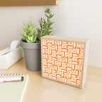 Mid Century Modern Piquet Abstract Multi Tiled Geometric Pattern Orange Tangerine Mini Art Print Gallery Image 2