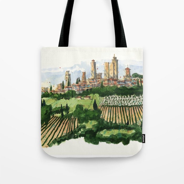 San Gimignano Landscape Tote Bag Gallery Image 1
