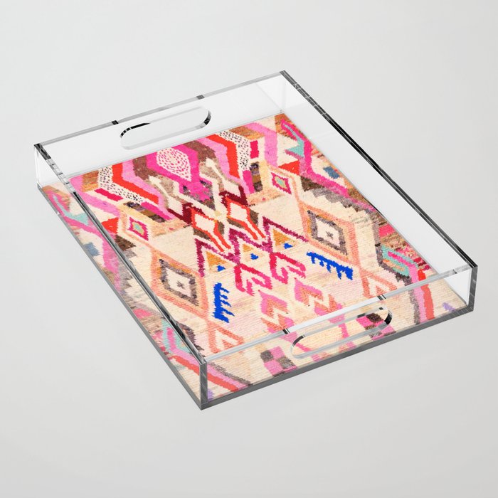 Traditional Vintage Moroccan Berber Design Acrylic Tray Gallery Image 1