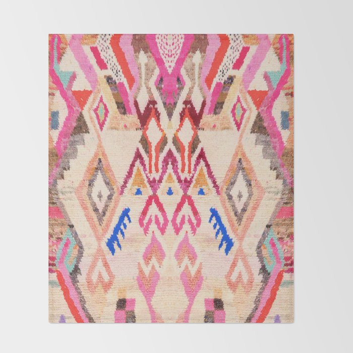 Traditional Vintage Moroccan Berber Design Throw Blanket Gallery Image 2