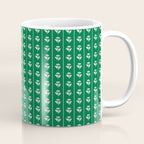 Emerald Green Vintage Cottage Flowers and Stripes Pattern Coffee Mug Gallery Image 1