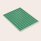 Emerald Green Vintage Cottage Flowers and Stripes Pattern Notebook Gallery Image 3