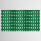Emerald Green Vintage Cottage Flowers and Stripes Pattern Tablecloth Gallery Image 2