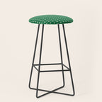 Emerald Green Vintage Cottage Flowers and Stripes Pattern Stool Gallery Image 1