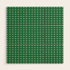 Emerald Green Vintage Cottage Flowers and Stripes Pattern Wood Wall Art Gallery Image 1