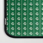 Emerald Green Vintage Cottage Flowers and Stripes Pattern Laptop Sleeve Gallery Image 3