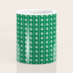 Emerald Green Vintage Cottage Flowers and Stripes Pattern Coffee Mug Gallery Image 4