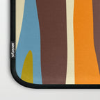 Eclectic Abstract Wild Stripes Retro Contemporary Pattern in Avocado Brown Orange Blue Laptop Sleeve Gallery Image 3