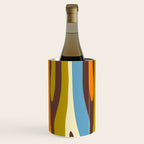 Eclectic Abstract Wild Stripes Retro Contemporary Pattern in Avocado Brown Orange Blue Wine Chiller Gallery Image 1