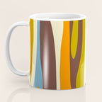 Eclectic Abstract Wild Stripes Retro Contemporary Pattern in Avocado Brown Orange Blue Coffee Mug Gallery Image 3